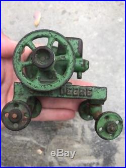Antique Vindex Cast Iron John Deere Hit & Miss Engine Farm Toy Tractor Plow