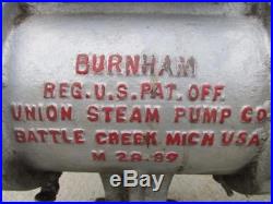 Antique Vintage Burnham Union Steam Co. Powered Air Water Pump Hit & Miss Engine