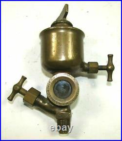 Antique Vintage Hit Miss Lunkenheimer Premier Brass Engine Drip Oiler #1