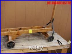 Antique Vintage Hit & Miss Small Engine Wooden Cart 36 Oak withCast Iron Wheels