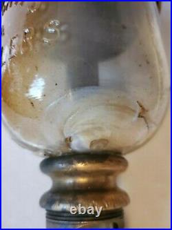 Antique Vintage Lonergan Wine Urn Glass Brass Oiler Hit Miss Engine
