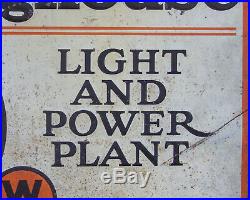 Antique WESTINGHOUSE Sign Light Power Plant Hit Miss Engine Vintage Advertising