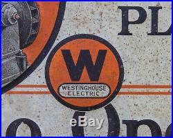 Antique WESTINGHOUSE Sign Light Power Plant Hit Miss Engine Vintage Advertising