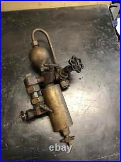 Antique brass detroit lubricator oiler hit miss steam engine 1/2 pint
