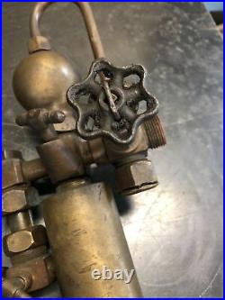 Antique brass detroit lubricator oiler hit miss steam engine 1/2 pint