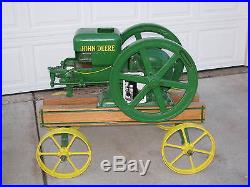 Antique cutaway 1929 John Deere 3 hp hit and miss engine on cart NO RESERVE