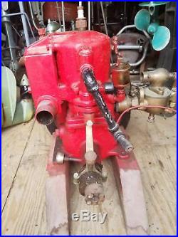 Antique inboard marine engine stationary hit miss complete unknown brand See pic