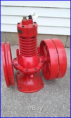 Antique vertical Restored air compressor hit miss engine display the Au to