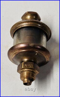 BUCKEYE BRASS NO. 0 Brass ROD OILER Hit Miss Gas Engine Antique 1/4