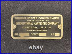 Brand New IHC 2-1/2 HP FAMOUS Antique Hit And Miss Engine Brass Data Tag