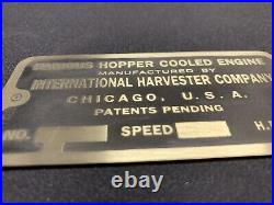 Brand New IHC 2-1/2 HP FAMOUS Antique Hit And Miss Engine Brass Data Tag