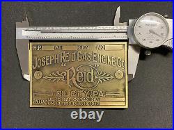 Brand New Reid Antique Hit And Miss Engine Brass Data Tag