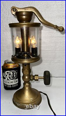 Brass LAMP Lunkenheimer ALPHA NO 6 Oiler Antique Steampunk Engine Light Hit Miss