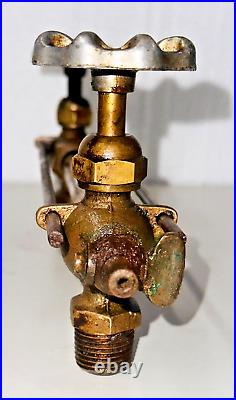 Brass Sight Glass Valve with Petcock for Steam Engine 1/2 Handle