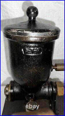 Cast Iron Pot Oiler with Ashcroft Gauge for Old Hit Miss Gas Steam Oilfield Engine