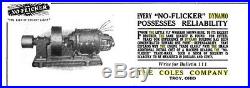 Coles Company No Flicker Generator Dynamo for Hit and Miss Engine