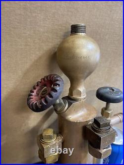 DETROIT LUBRICATOR C54 Brass Steam Oiler Hit Miss Engine Antique Vintage Glass