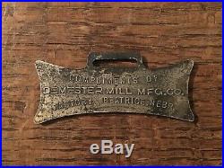 Dempster Mill Mfg Co Watch Fob Hit Miss Engine Windmill Implement Beatrice NE