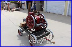 Domestic 2HP side-shaft chain driven water pump Hit N Miss engine on metal cart
