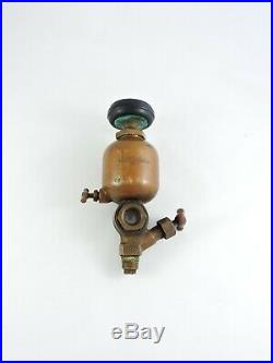 EMBLEM Brass Oiler Lunkenheimer Co antique Steam Engine hit & miss metal glass