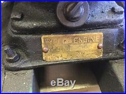 Early Brass Tag John Deere 1 1/2 Hp Hit And Miss Engine