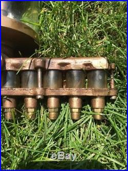 Essex Brass Engine Oiler for Steam Hit & Miss 10 Port Drip Industrial Steampunk