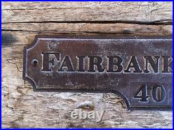 Fairbanks Morse 40 HP Model N Hit & Miss Engine ID Badge