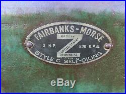 Fairbanks Morse Model Z Style C 3 HP ZC Hit Miss Throttle Governed Engine Runs