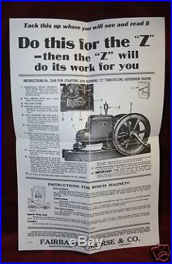 Fairbanks Morse Z Engine Wall Chart Hit & Miss