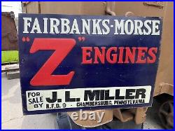 Fairbanks Morse Z Engines Embossed Tin Sign Hit and Miss Farm Pennsylvania