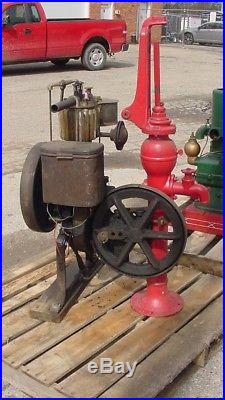 Fuller & Johnson Hit Miss Gas Engine With Antique Butler Water Pump