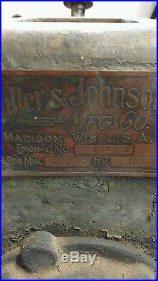 Fuller & Johnson Mfg. Co. Hit & Miss Engine antique NC 1 1/2 HP 500 RPM 91839