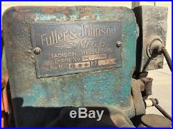 Fuller & Johnson hit and miss antique gas engine with cart