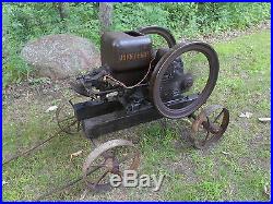 GREAT RUNNING 1 1/2HP JOHN DEERE HIT & MISS GAS ENGINE ON CART (WITH VIDEO) L@@K