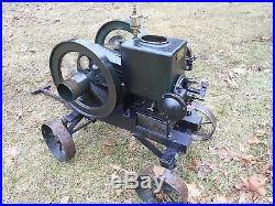 GREAT RUNNING 1 1/4HP SANDWICH CUB HIT & MISS GAS ENGINE ON CART! (SEE VIDEO)