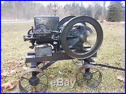 GREAT RUNNING 1 1/4HP SANDWICH CUB HIT & MISS GAS ENGINE ON CART! (SEE VIDEO)