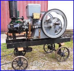 Great Running 4hp Domestic Hit & Miss Sideshaft Engine On Cart (with Video) L@@k