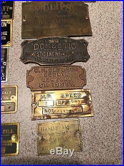 Gas Engine Oil Hit Miss Old Farm Vintage Antique Name Plates 20