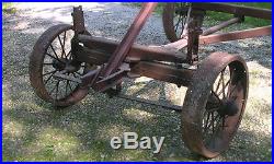 Gear Running Wagon Antique Steel Wheels Hit Miss Cart McCormick Deering Old Good
