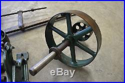 HIT AND MISS ENGINE LINE SHAFT BELT PULLEY ASSEMBLY w IDLER & HANGERS BLACKSMITH