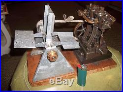 Hit Miss Air Engine old two cylinder antique steam paddle wheel very nice works