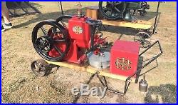 IHC International Famous 1 HP Hit and Miss Engine, Hopper Cooled, With Cart