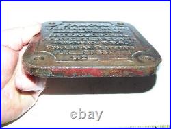 IHC Vertical FAMOUS 3hp Hit Miss Engine Crankcase Cover Serial Tag Cast Iron