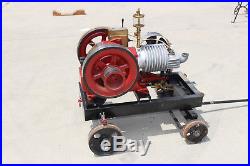 Ideal Hit N Miss Stationary engine model R on metal cart restored & runnin