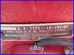 International Harvester Hit and Miss Engine 1 1/2 to 2 1/2 HP turns over