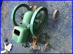 John Deere 1 1/2 HP Hit And Miss Engine With John Deere Cart. With Jack Shaft