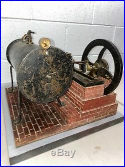 James W. Queen Model Steam Engine Toy Hit Miss Gas Antique Motor Flywheel Boiler