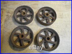 L2546- Set of 4 Antique Iron Wheels for Cart, Scale, Hit Miss Engine- Steampunk