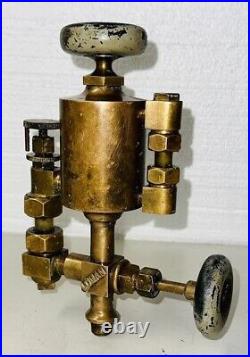 LOGAN 1/3 Pint Brass Cylinder OILER Hit Miss Steam Gas Engine Antique 3/8