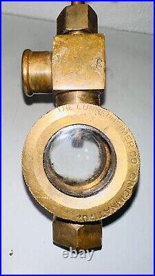 LUNKENHEIMER Brass Sight Feed Angle Valve Fig 961 Oil Hit Miss Steam Engine 3/8